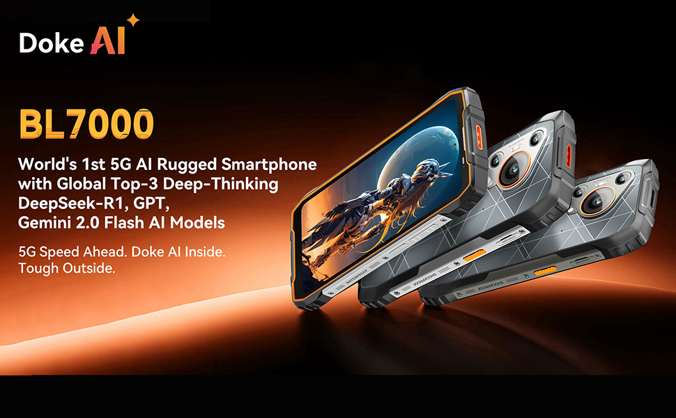Rugged Phone รุ่น BL7000 (หน้าจอ 6.56 นิ้ว) สมาร์ทโฟน 5G พันธุ์ดุที่เกิดมาเพื่อลบข้อจำกัดของมือถือทั่วไปด้วยการควบรวมขุมพลัง AI ยุคใหม่เข้ากับบอดี้โลหะกันกระแทกเกรดพรีเมียม ผ่านการรับรองมาตรฐานกองทัพสูงสุด MIL-STD-810H ทนทานต่อการตกกระแทกจากที่สูงได้ถึง 2 เมตร พร้อมคุณสมบัติกันน้ำกันฝุ่นเต็มรูปแบบขั้นสุดระดับ IP68 & IP69K ทำงานได้ปกติแม้อยู่ในอุณหภูมิติดลบหรือร้อนจัด 