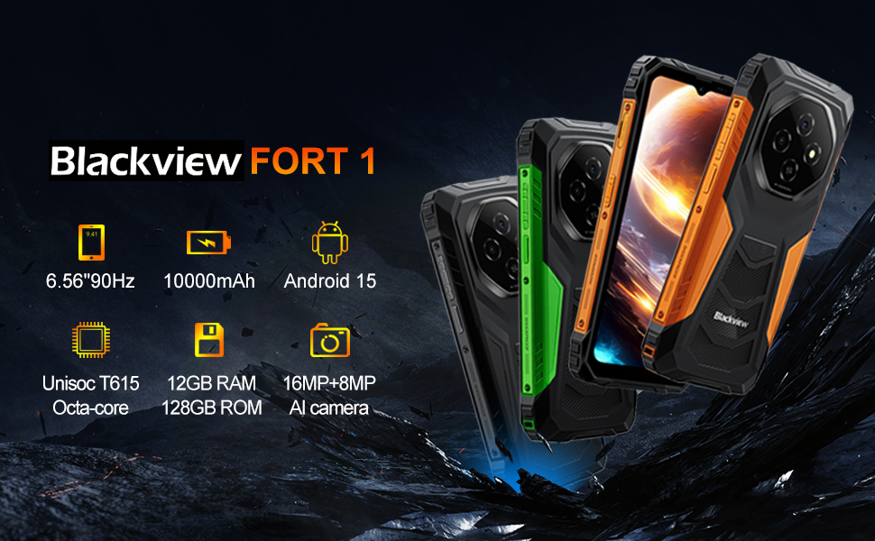 เปรียบเทียบ Blackview FORT 1 (พี่ใหญ่พันธุ์ดุ แบตมหึมาทะลุหมื่น) สมาร์ทโฟน Blackview FORT 1 เป็นโทรศัพท์สายลุยระดับกลางค่อนสูงที่เน้นแก้ปัญหาเรื่องพลังงานอย่างเบ็ดเสร็จครับ โดดเด่นด้วยการติดตั้งแบตเตอรี่ขนาดยักษ์ความจุสูงถึง 10,000 mAh มั่นใจได้เต็มร้อย มาพร้อมหน้าจอขนาด 6.56 นิ้วที่อัปเกรดอัตรารีเฟรชเรตเป็น 90Hz ให้ความลื่นไหล และมีหน่วยความจำขนาดใหญ่ RAM 6+12GB กับ ROM 256GB ช่วยให้เปิดแอปพลิเคชันนำทางควบคู่กับแอปพลิเคชันรับงานได้ราบรื่น